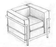 le corbusier chair drawing