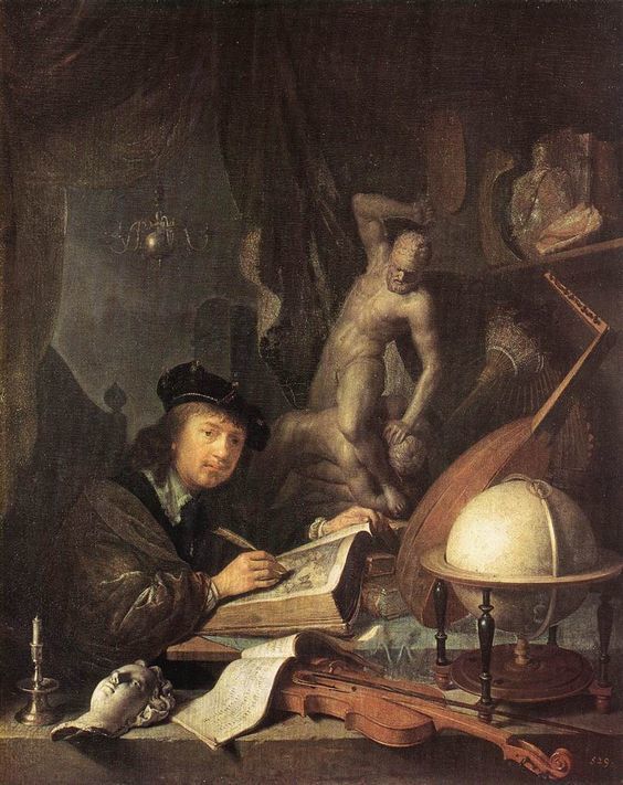 painterinhisstudio gerard dou - 1613 1675- pintor holandês. gerrit dou